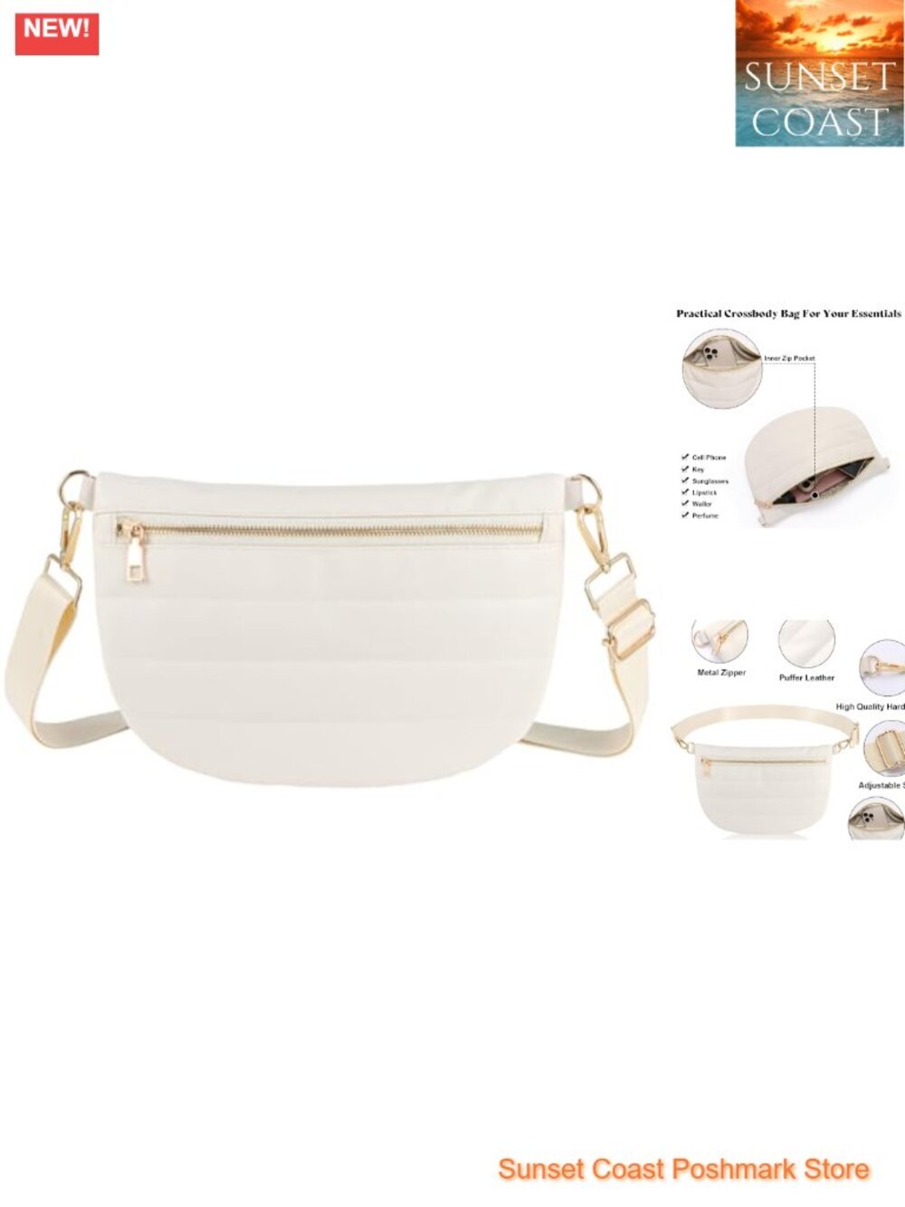 Quilted PU Leather Puffer Belt Bag Crossbody Fanny Pack Bum Bag Adjustable